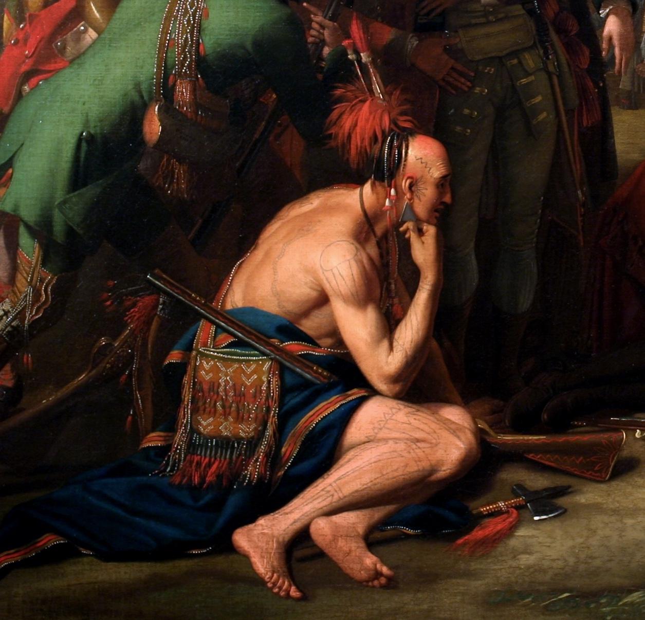 Noble Savage detail  Benjamin West, detail of The Death of General Wolfe, 1770.