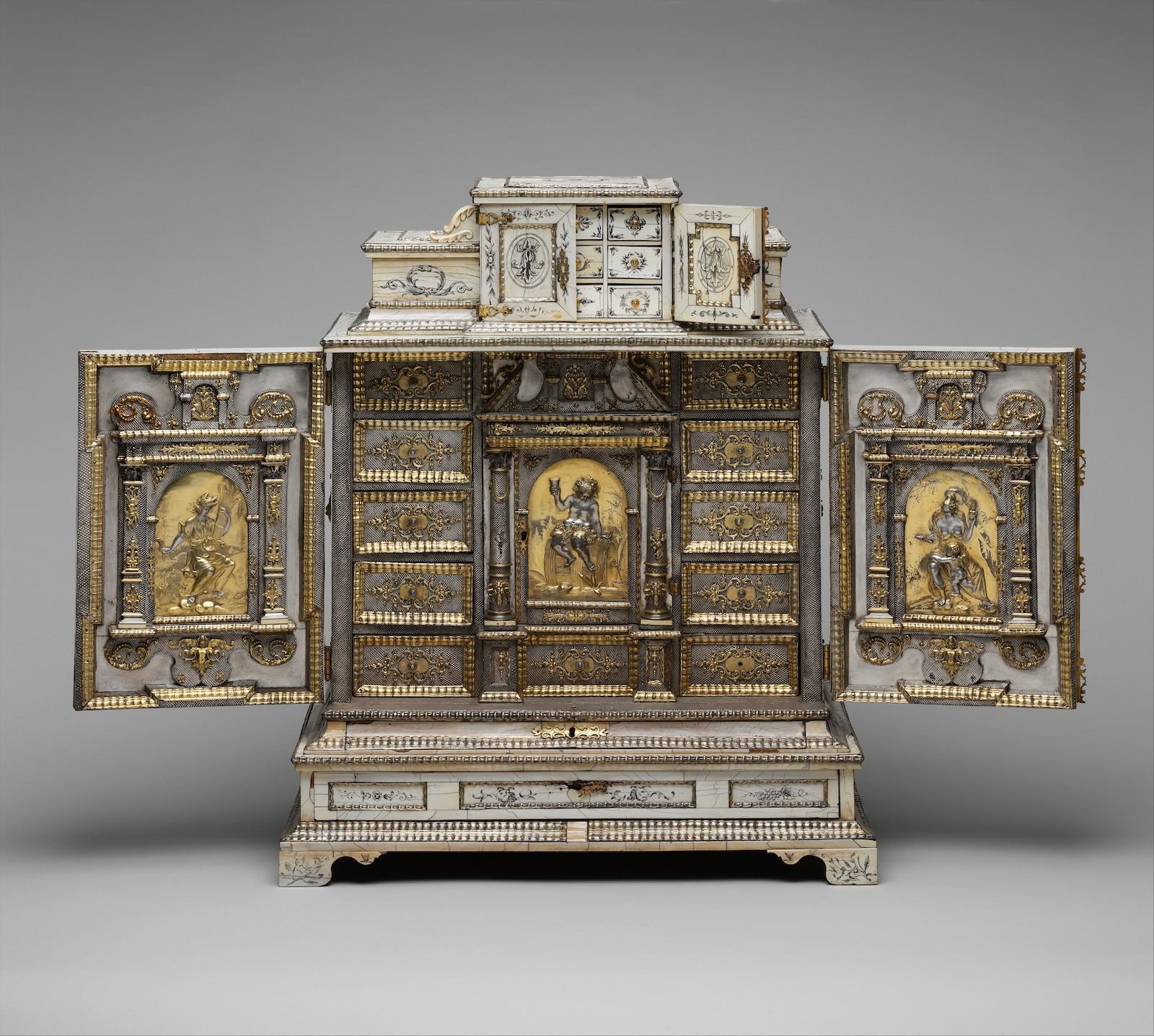 open doors of cabinet