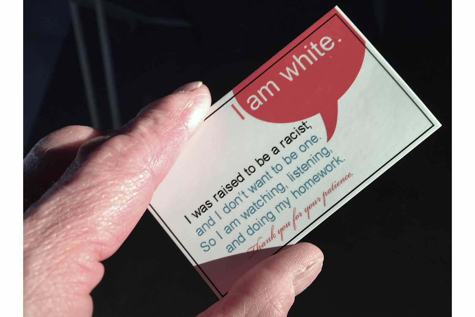 I am white calling card