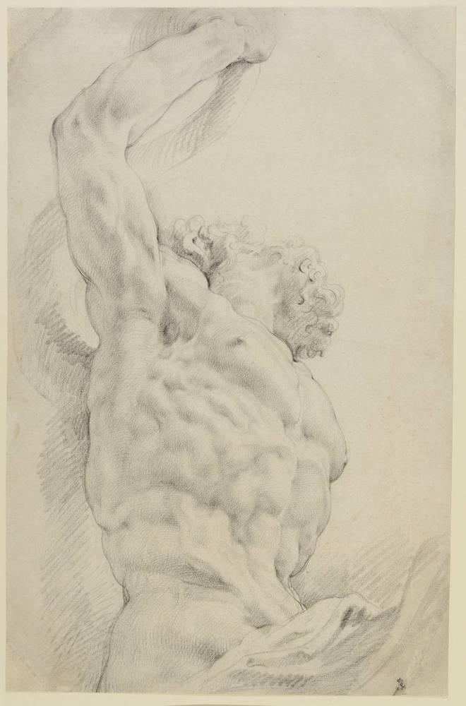 Peter Paul Rubens, 1601-1602, Torso of Laocoön, Black chalk on paper, Kupferstichkabinett Dresden. Wikimedia Commons.