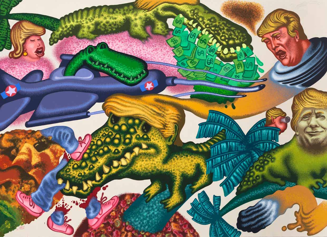 Peter Saul, Donald Trump in Florida, 2017. 