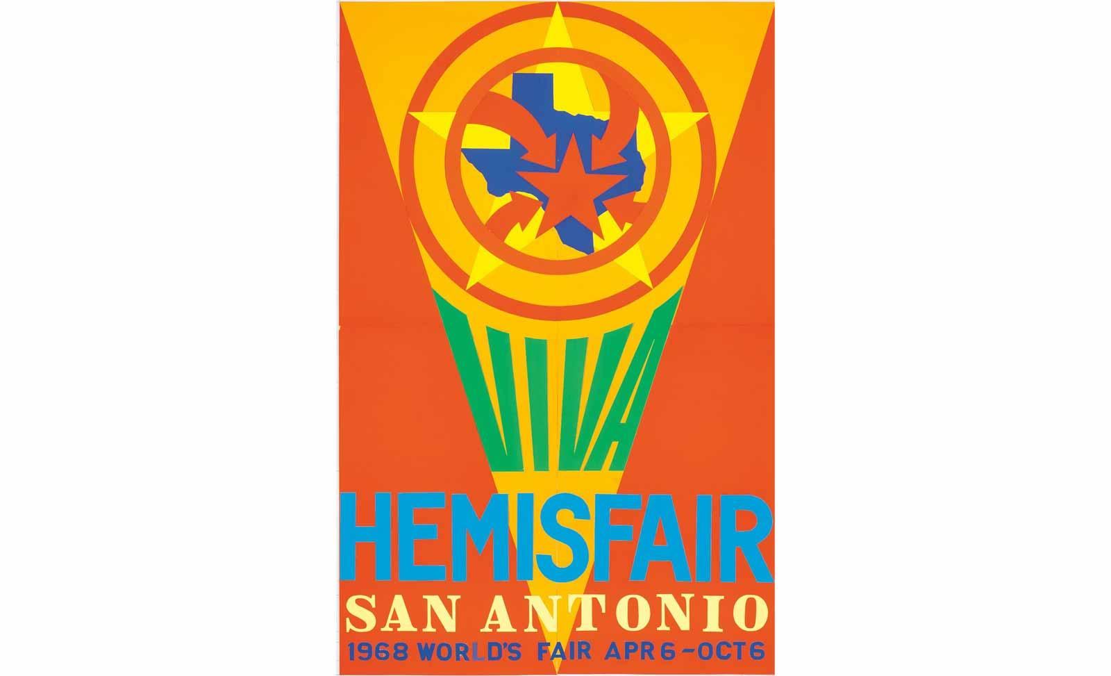 Robert Indiana, Study for Viva HemisFair poster, 1967.