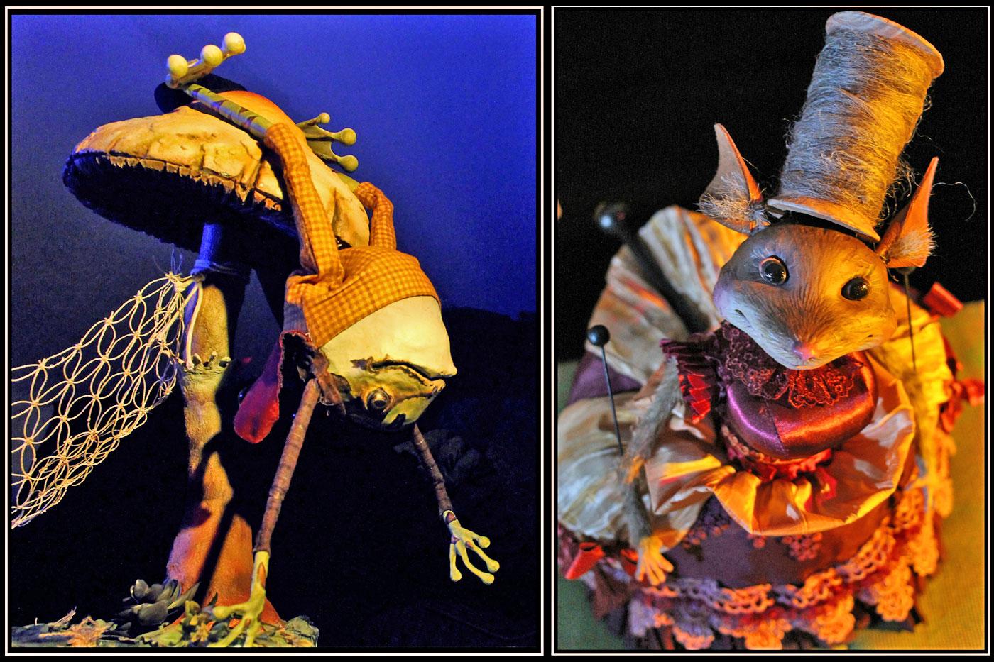 Froggy and Mousie and set from “What the Moon Saw,” 2014.