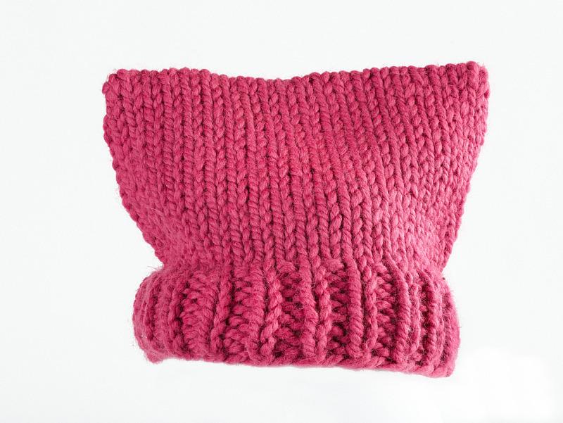 Pussyhat made and worn by Judy Bazis, 2017. Smithsonian Institute, National Museum of American History.