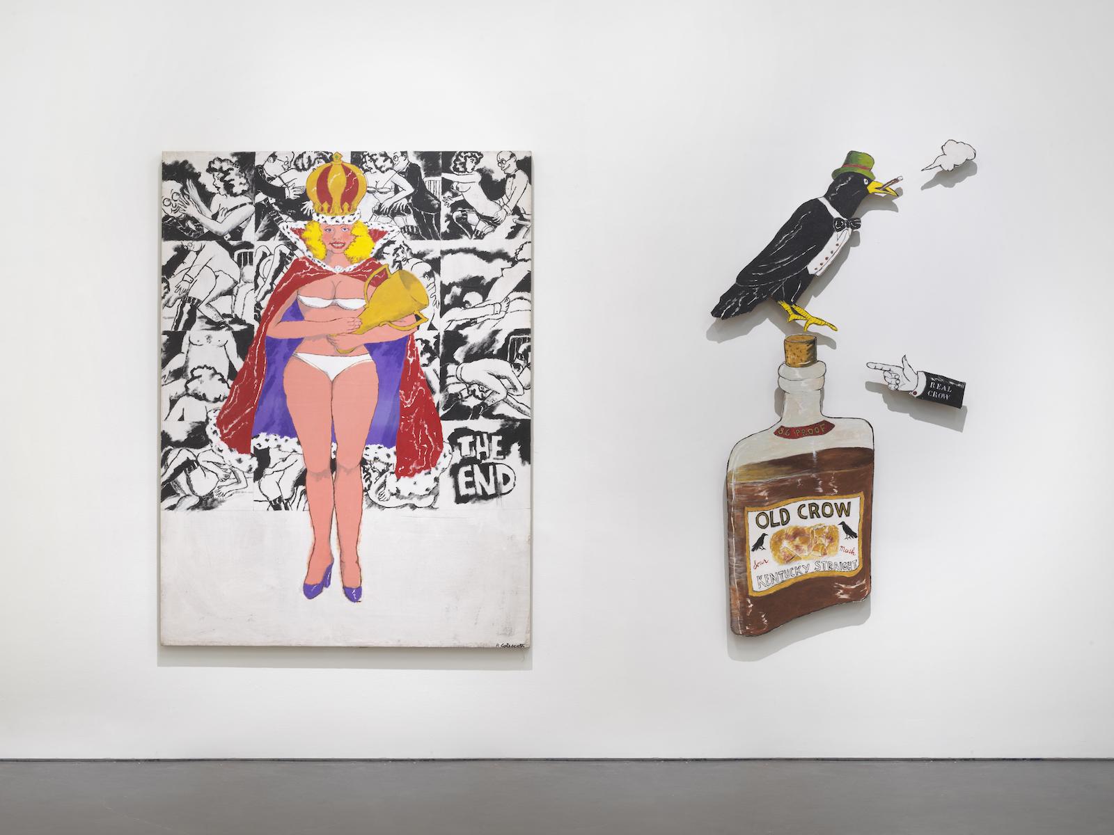 "Art and Race Matters: The Career of Robert Colescott," 2022. New Museum, New York. (L-R) See Colescott's Beauty Queen (1972) and Real Crow (1976).