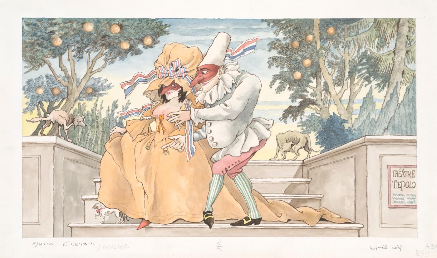 Maurice Sendak (1928-2012), Design for show curtain (The Love for Three Oranges), 1981