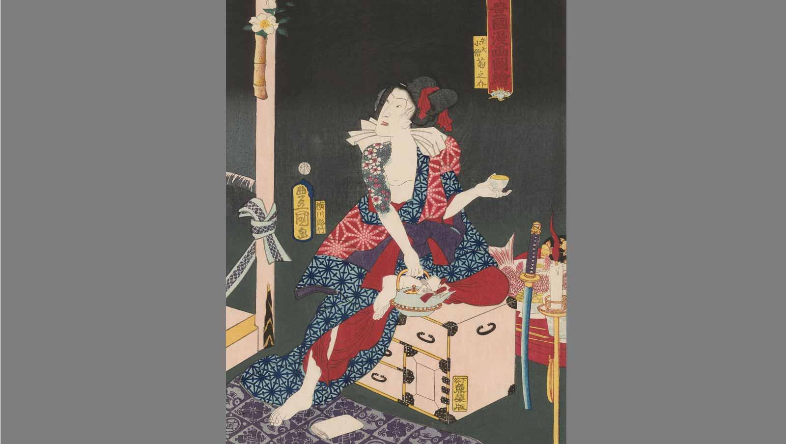 Actor Iwai Kumesaburo III as Benten Kozo Kikunosuke