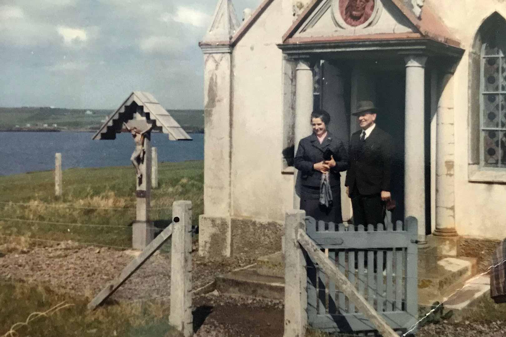 Domenico Chiocchetti and his wife, Maria Chiocchetti, in 1964.
