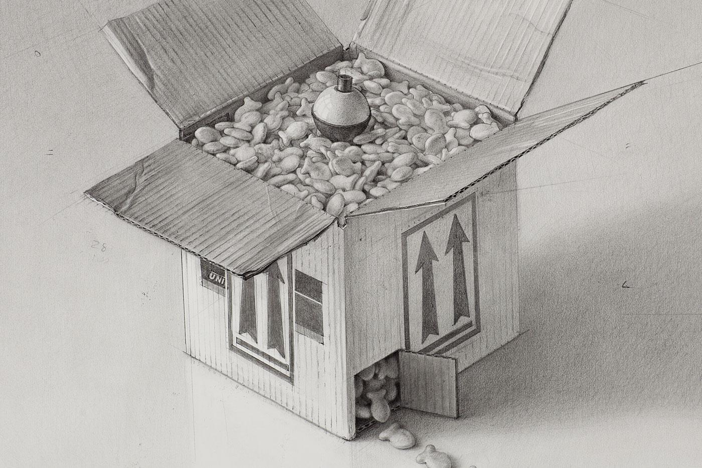 Scott Fraser realism painting Detail of the drawing for Exodus