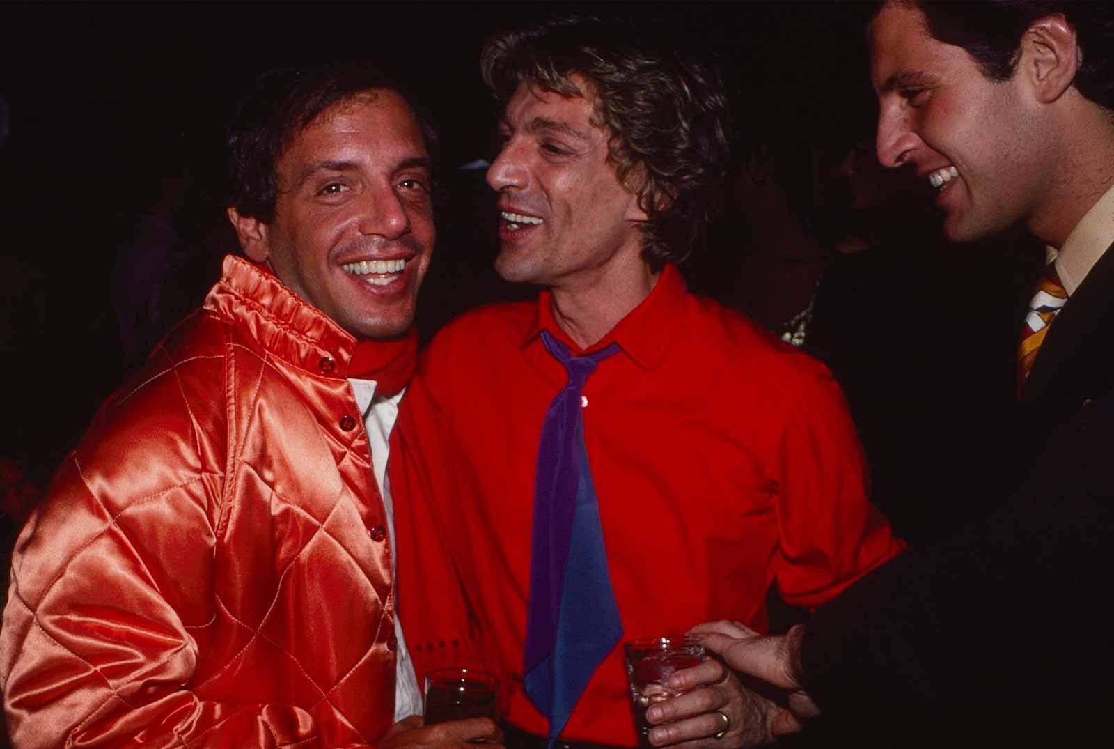 Steve Rubell, Giorgio de Sant'Angelo, and guest, Studio 54, 1978.