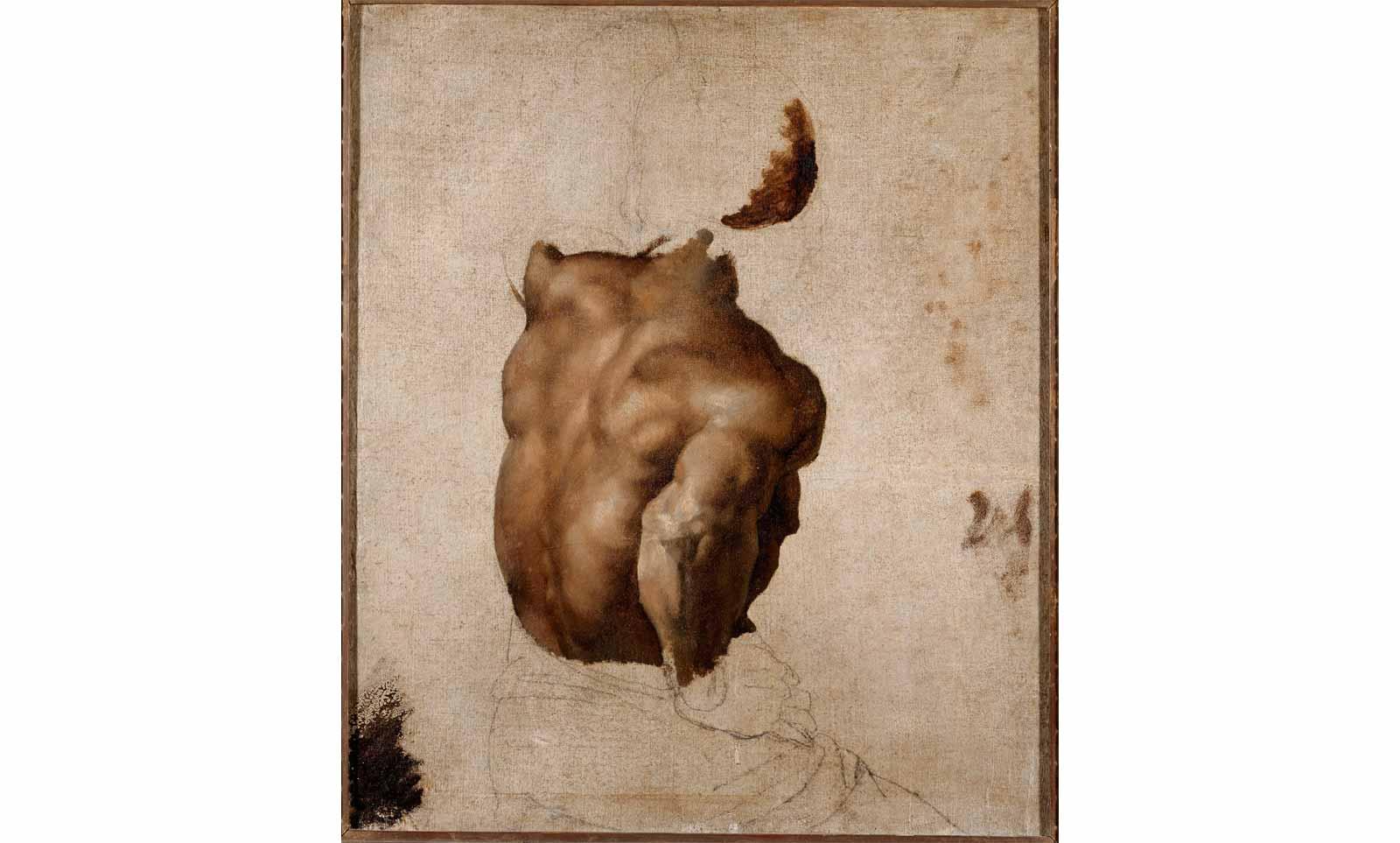 Théodore Géricault (1791-1824), Back study (after the model Joseph) for "The Raft of the Medusa", circa 1818-1819