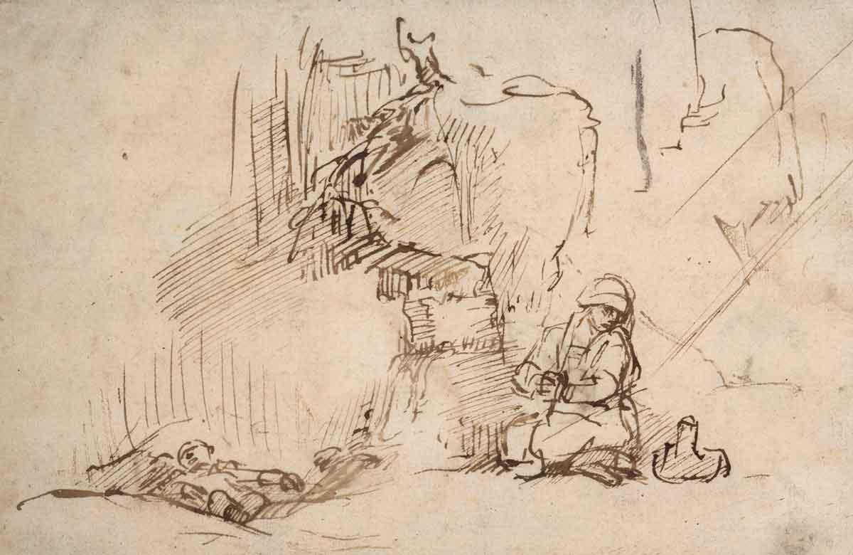 Willem Drost, Hagar and Ishmael in the Desert, c. 1650 (detail).