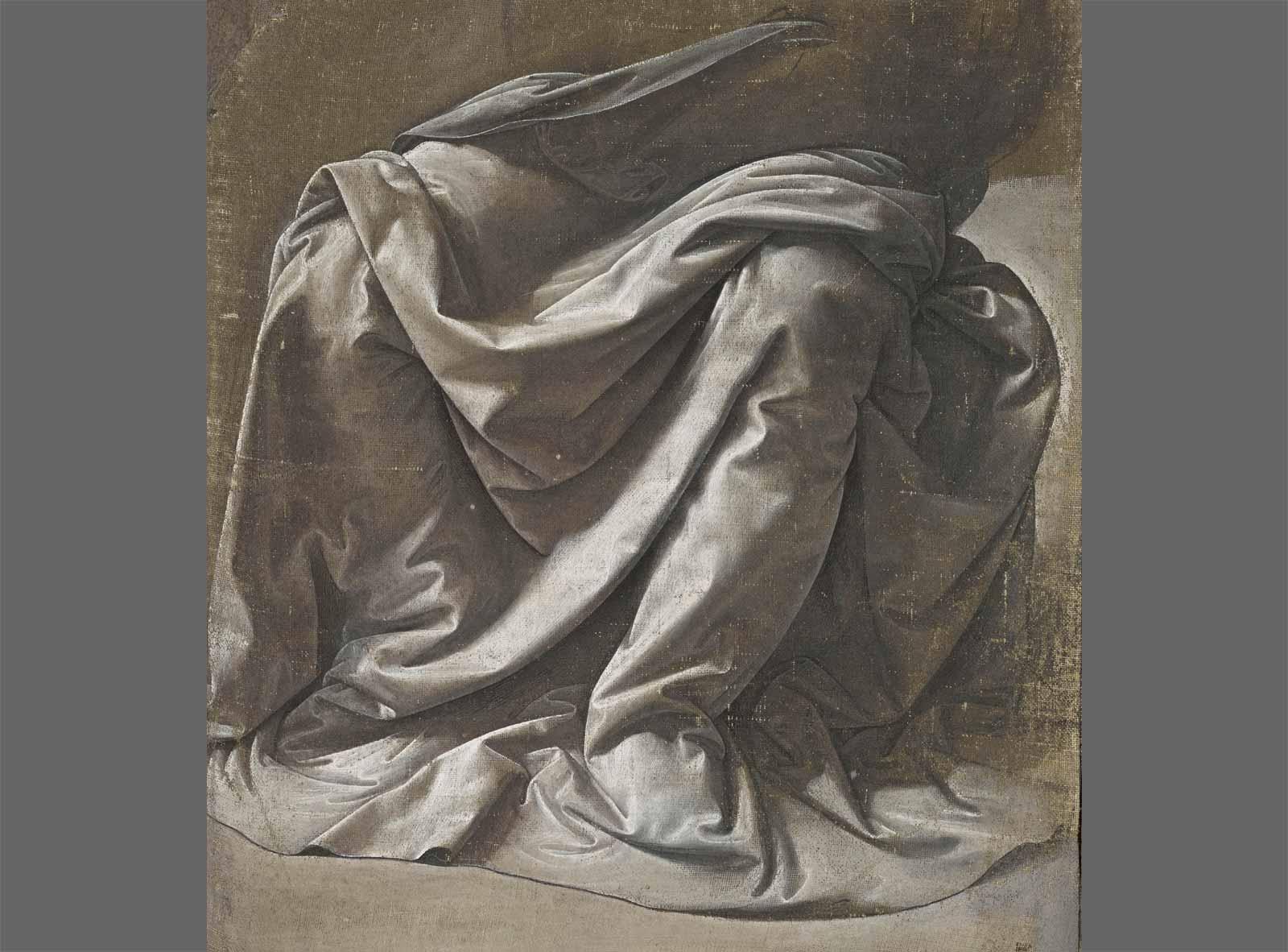 Leonardo da Vinci Drapery for a Seated Figure in Nearly Frontal View.