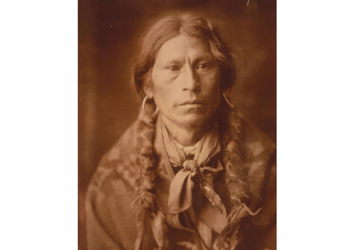 Head-and-shoulders portrait of Jicarilla man, 1905.