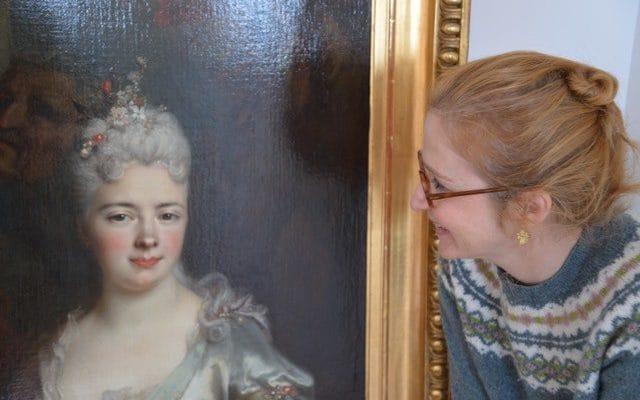 Pauline with the de Largilliére painting.