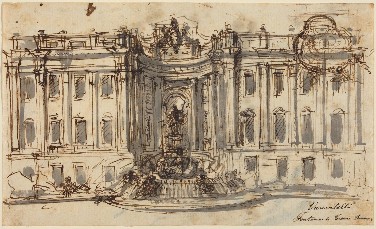 Luigi Vanvitelli, Proposal for the Trevi Fountain, 1730-1732. National Gallery of Art, Washington, D.C.