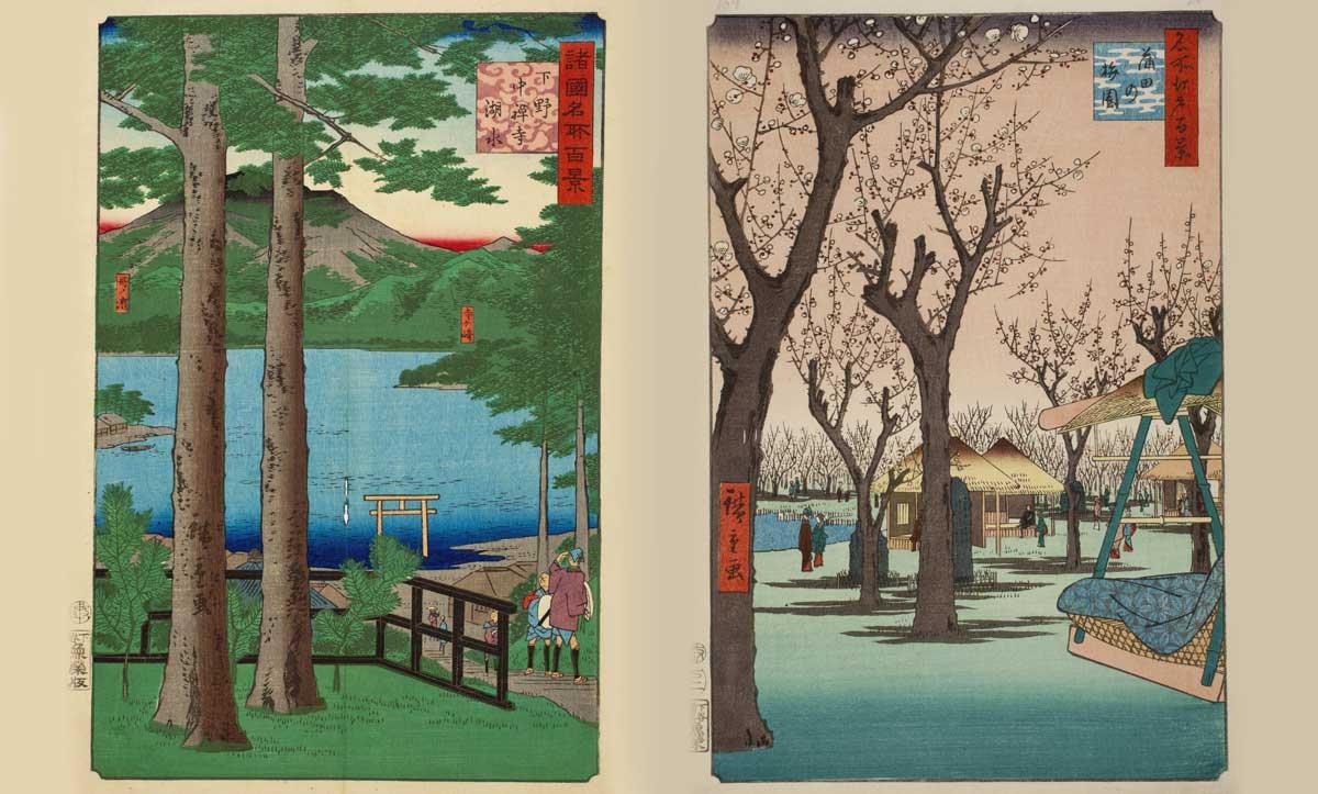 Lake Chūzenji in Shimotsuke Province and Plum Garden at Kamata