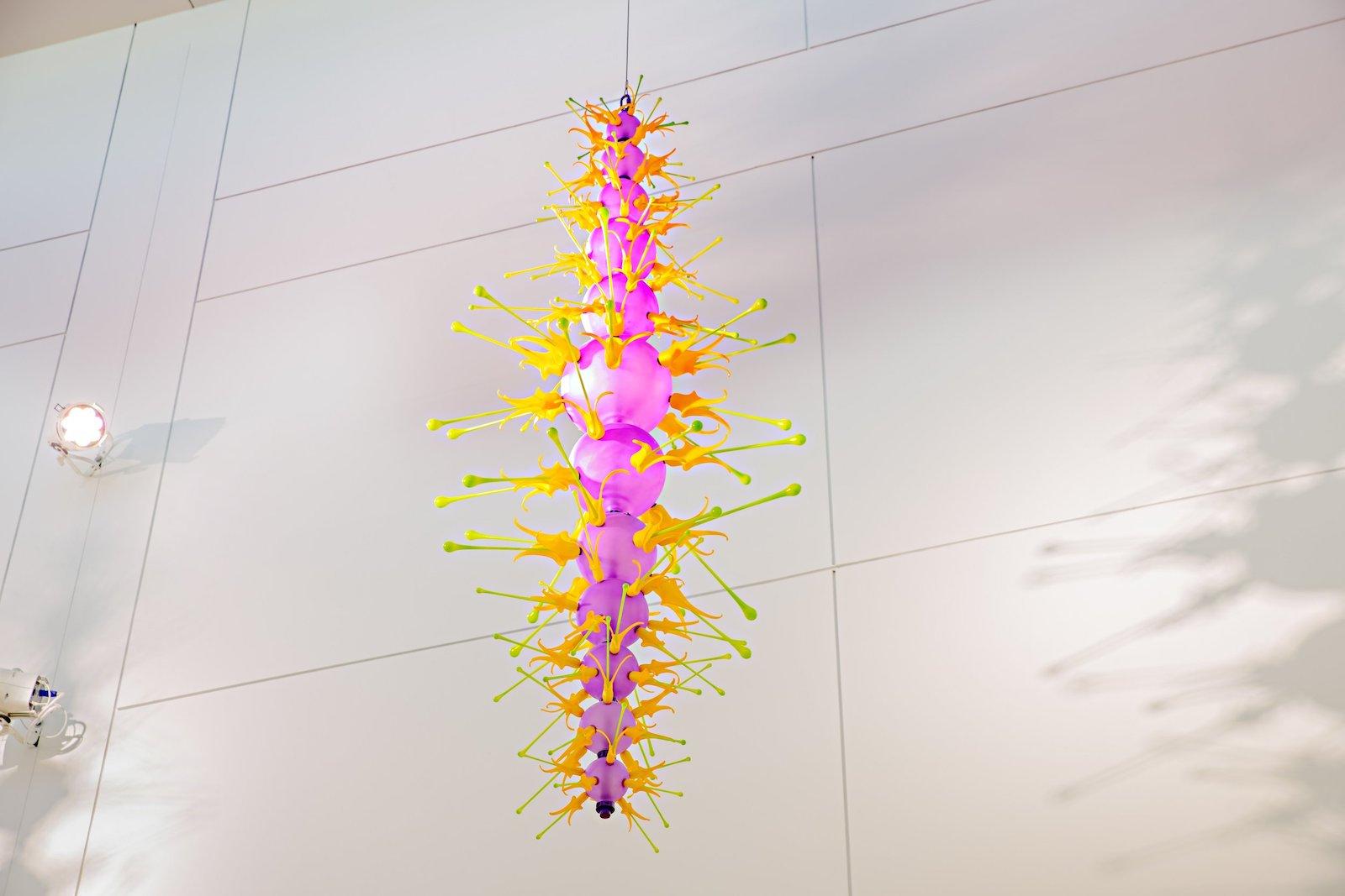 View of one of Davis' seven nine-foot-long sculptures installed in the West clerestory of Concourse E at CDIA. Photo by Stanley Capps.
