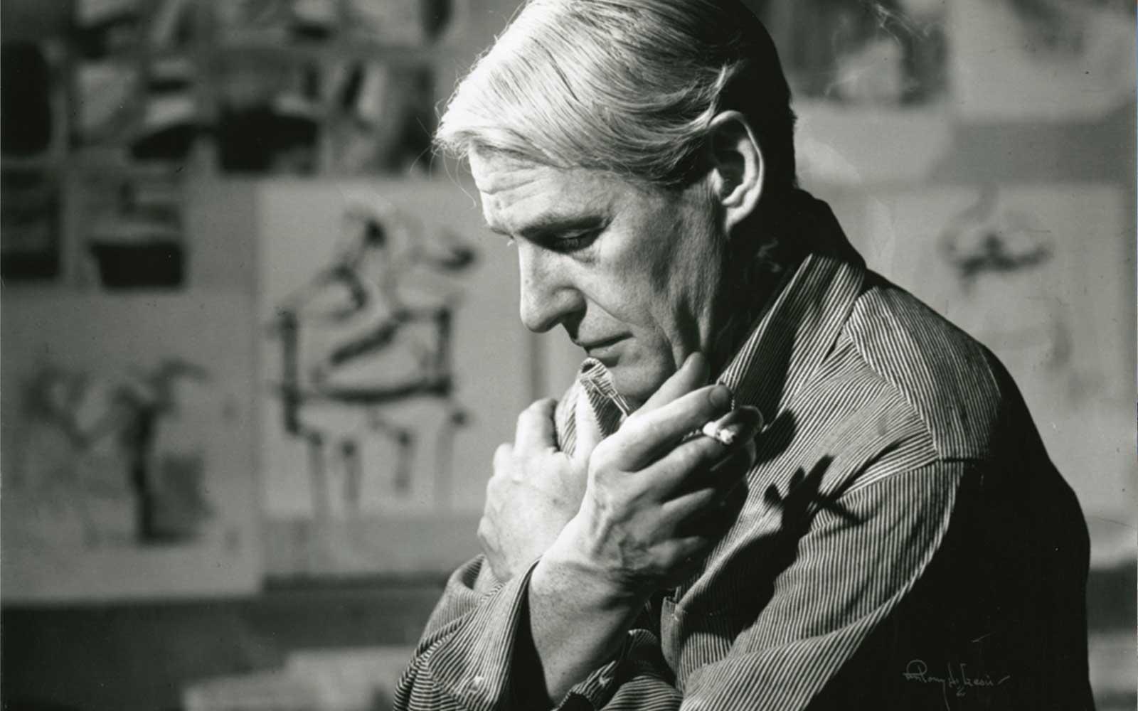 Willem de Kooning in his studio.