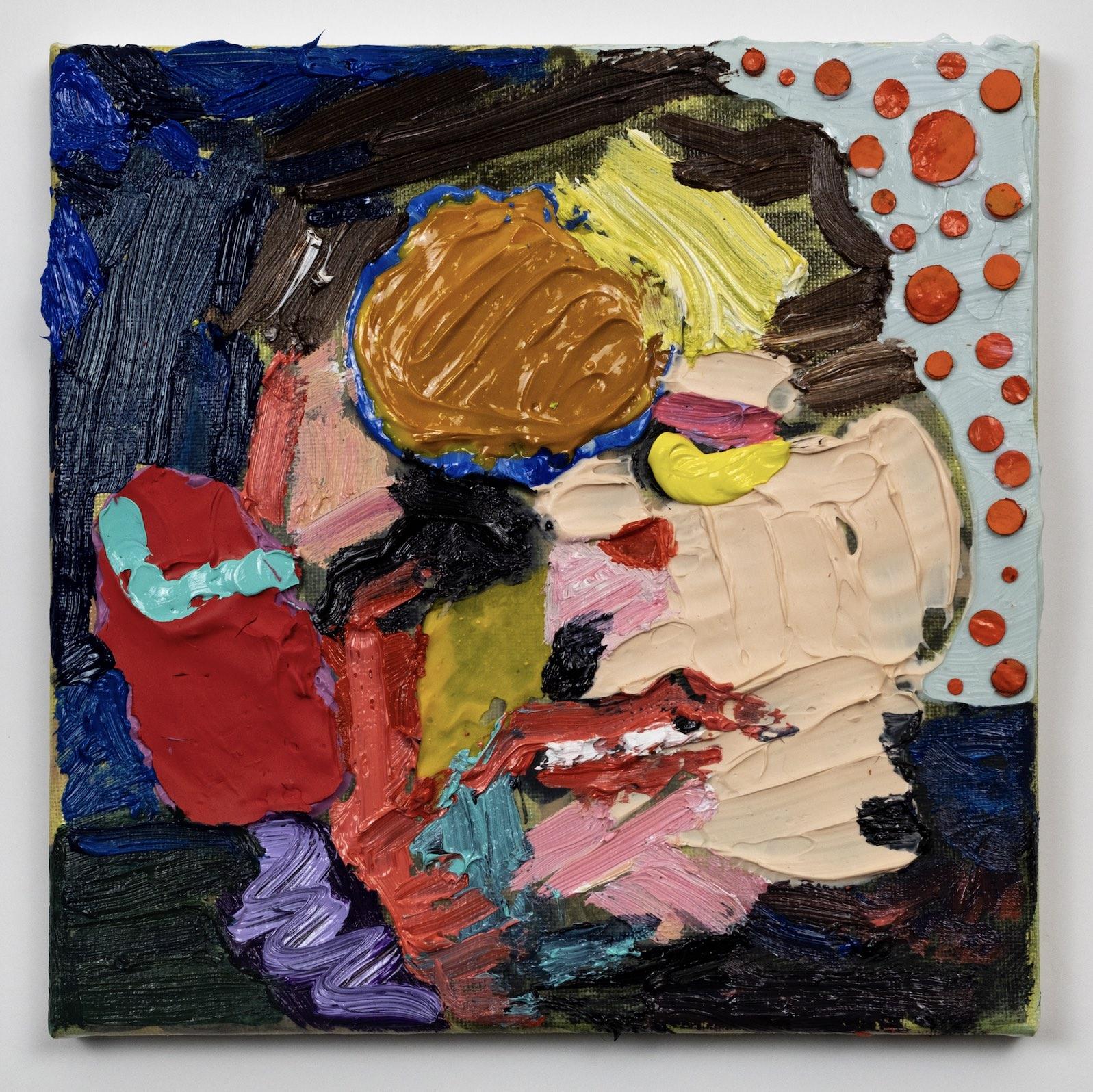 William Singer (M.F.A., painting, 2013. Detroit, MI), Inky, 2021. Acrylic on Canvas. 8 x 8 in.