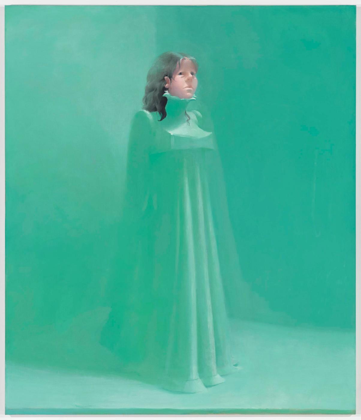 LisaYuskavage, Transference Portrait of My Shrink in Her Starched Nightgown with My Face and Her Hair, 1995