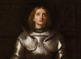 John Everett Millais, detail of Joan of Arc, 1865. Oil on canvas 32.2  x 24.4 in. (82 x 62 cm).